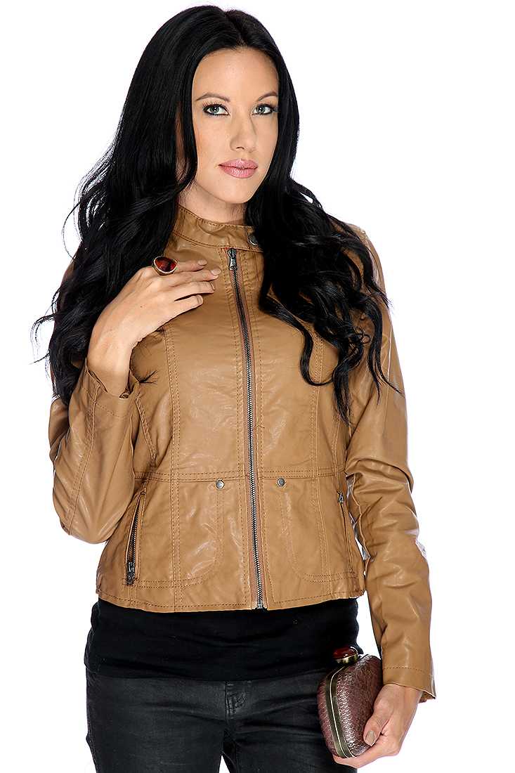 Cute Tan Outerwear Jacket