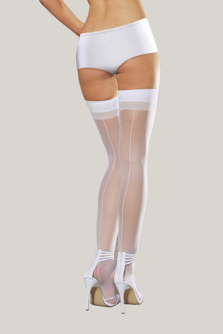 White Sheer Thigh High Stockings