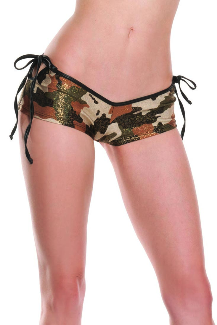 Camo Foil Keyhole Sexy Rave Boyshort Panty