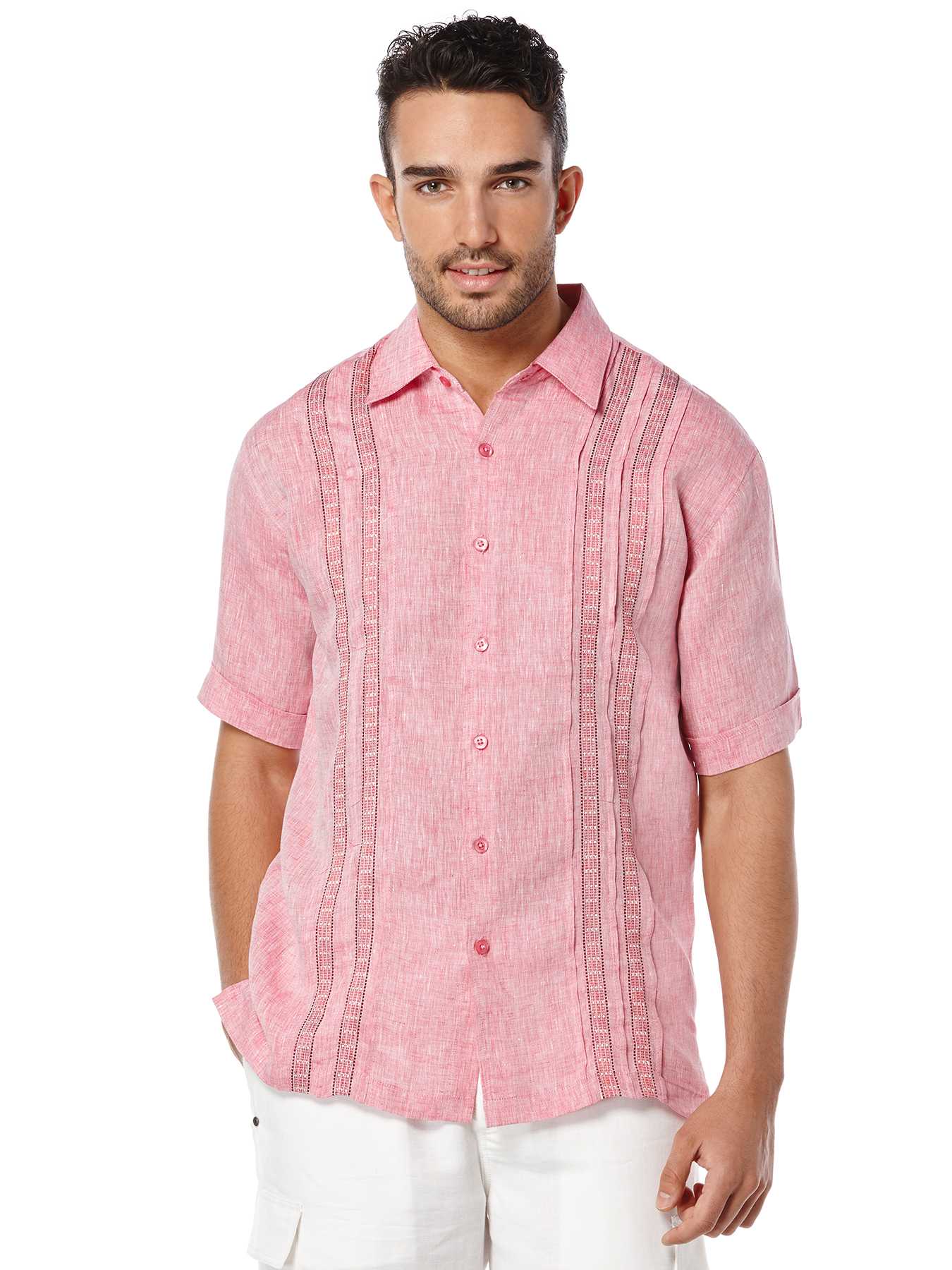 Cubavera Short Sleeve 100% Linen Tuck