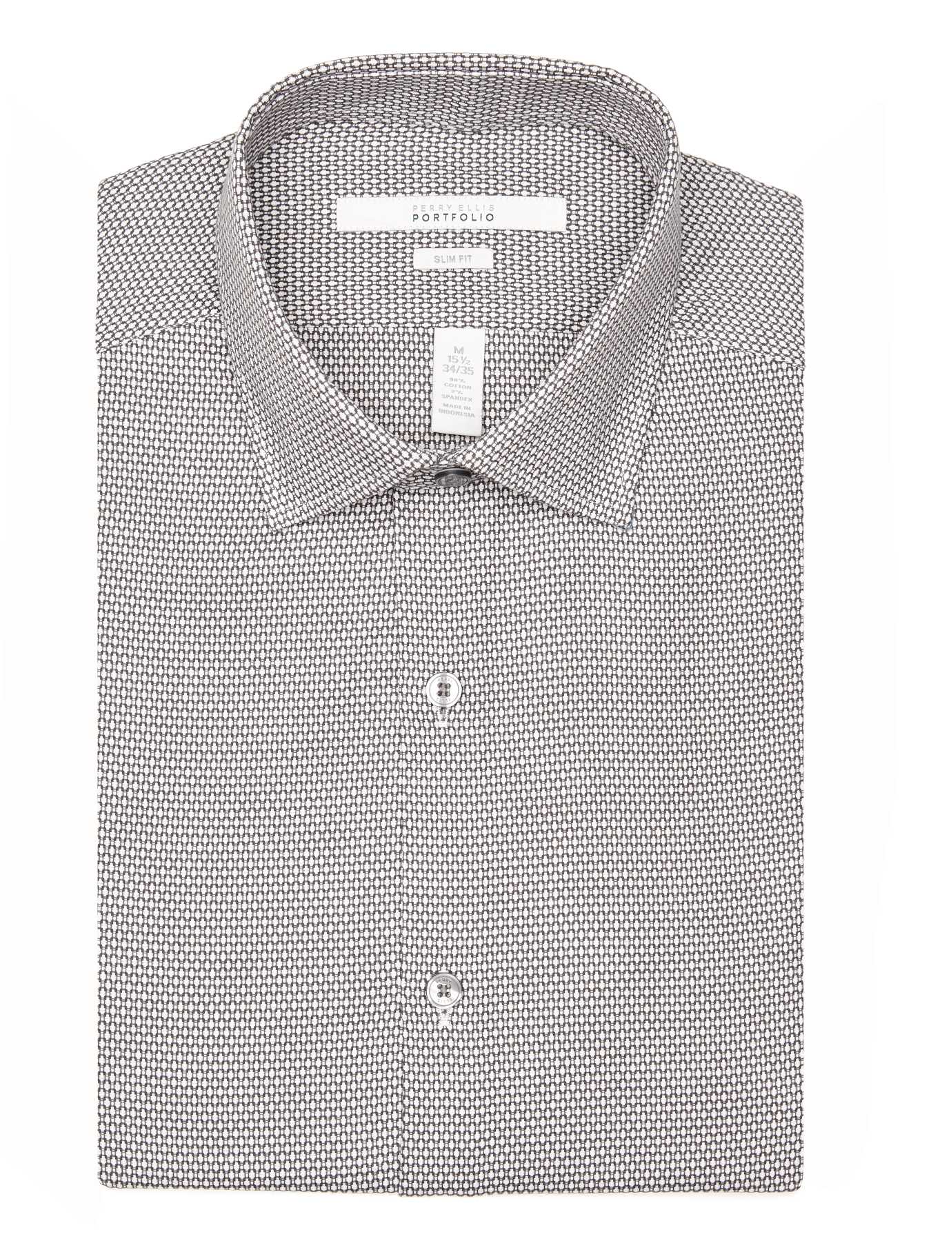 Perry Ellis Slim Fit Pebble Dobby Dress Shirt