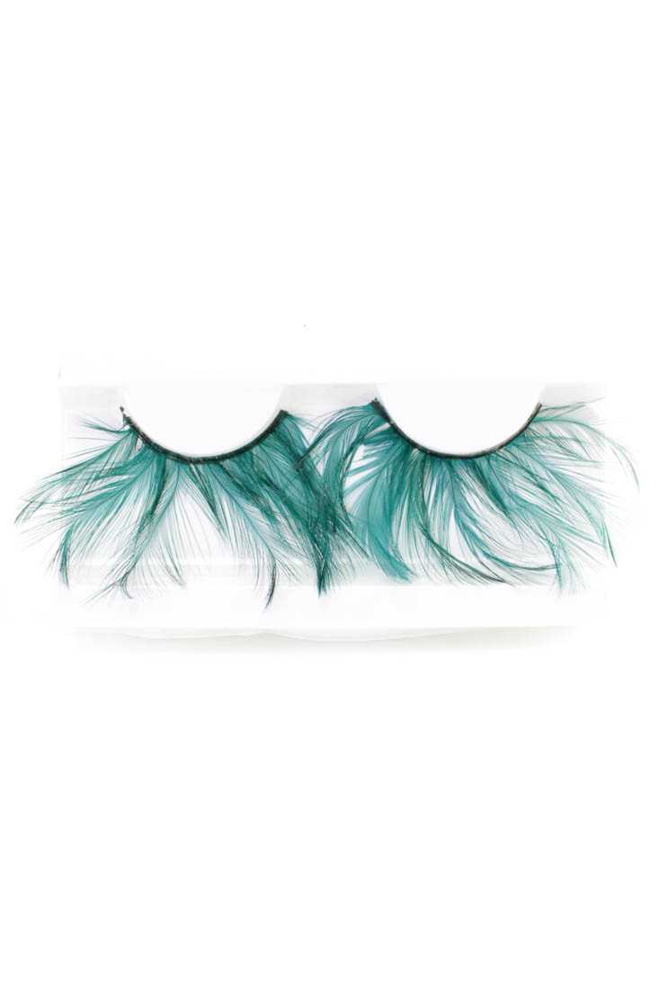 Green Feather Faux Eyelashes