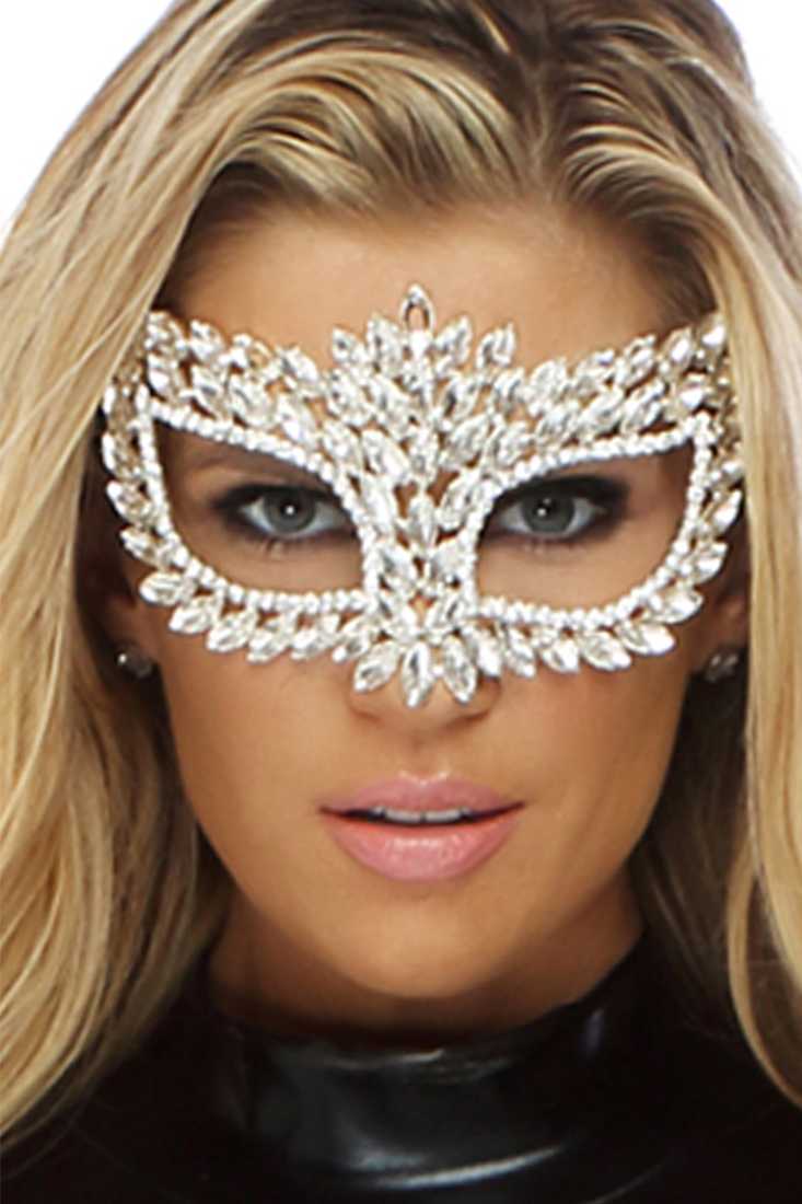 Silver Jewelry Rhinestone Mask Costume Accessory