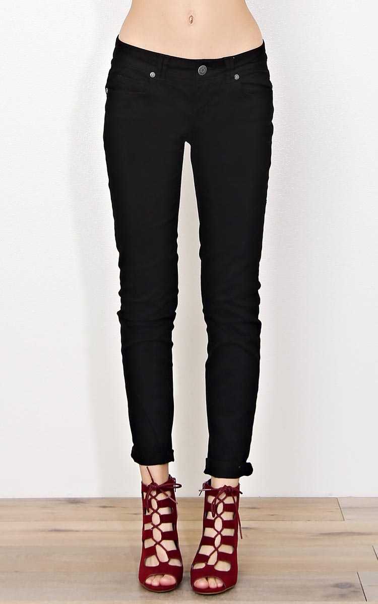 Paris Blues Black Twill Pants - Black in Size by Styles For Less
