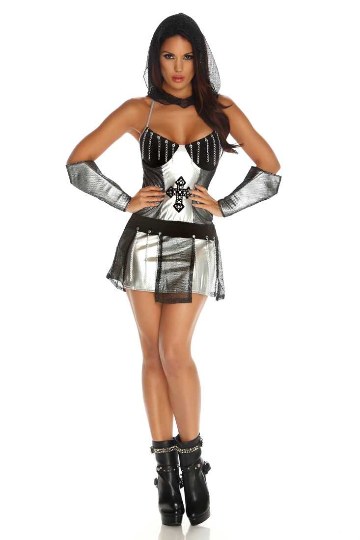 SILVER BLACK KNIGHT OF HONOR Sexy Costume