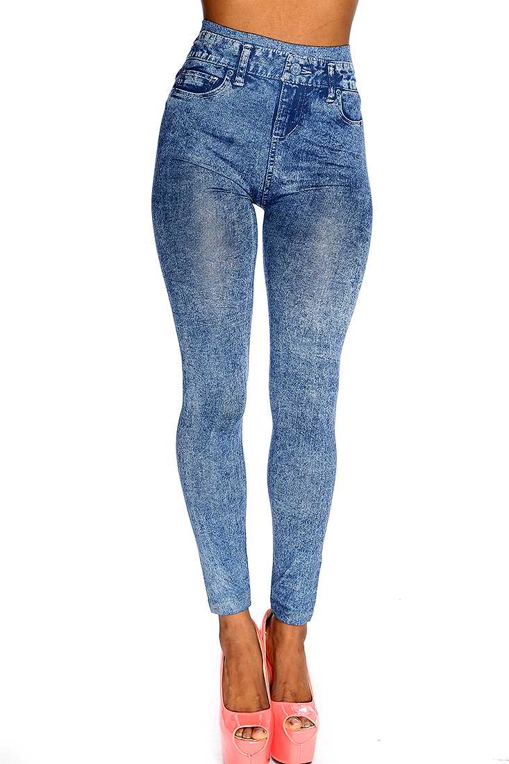 Sexy Yoga Pants Navy High Waist Jeggings