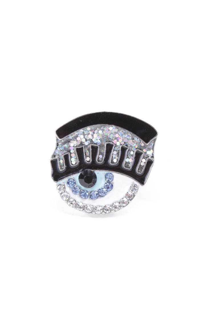 Silver Lacquer Finished Eye Ring