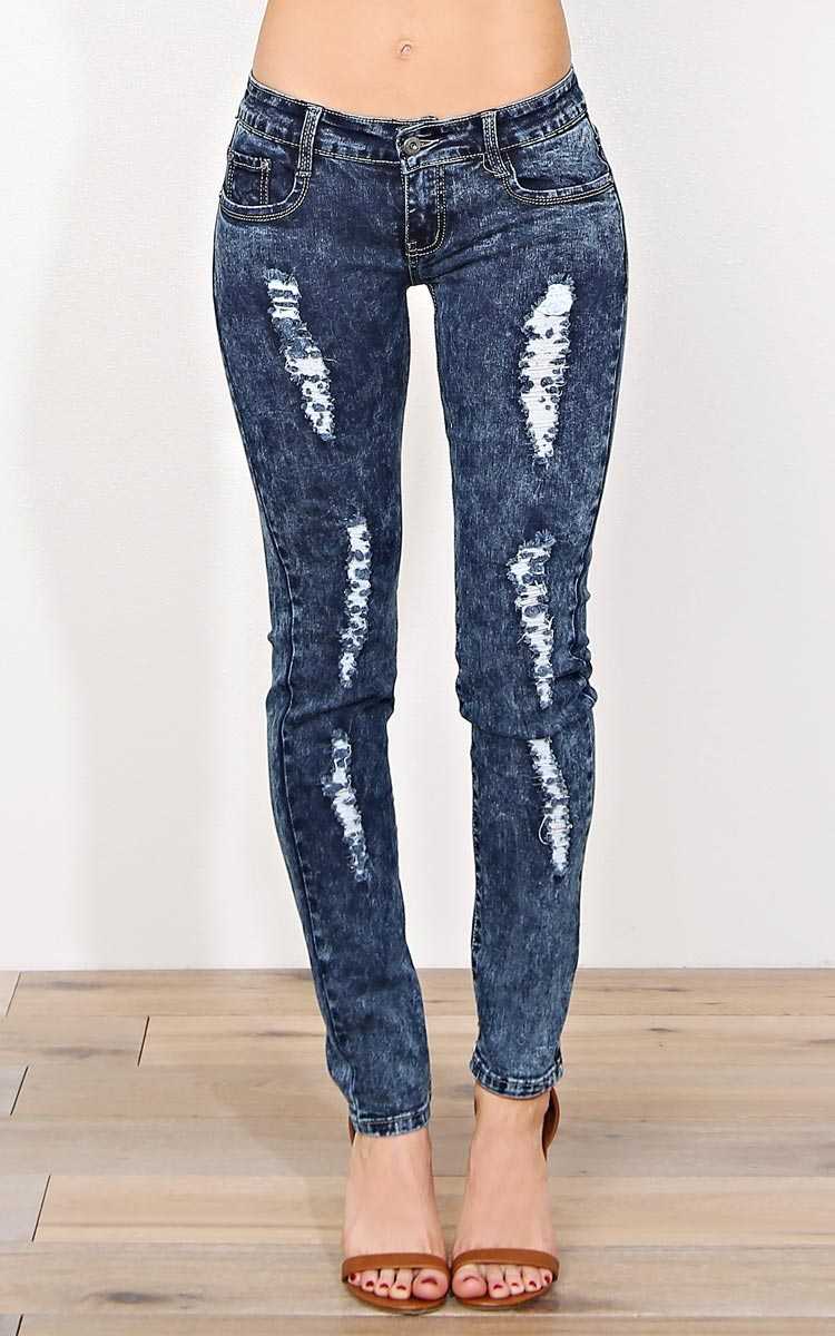 Cloudy Days Acid Wash Skinny Jeans - Potassium Destroyed in Size by Styles For Less