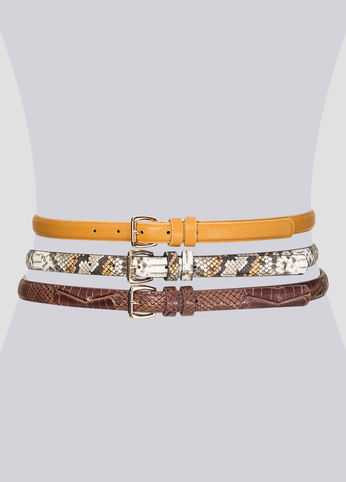 Snake Embossed Belt Trio