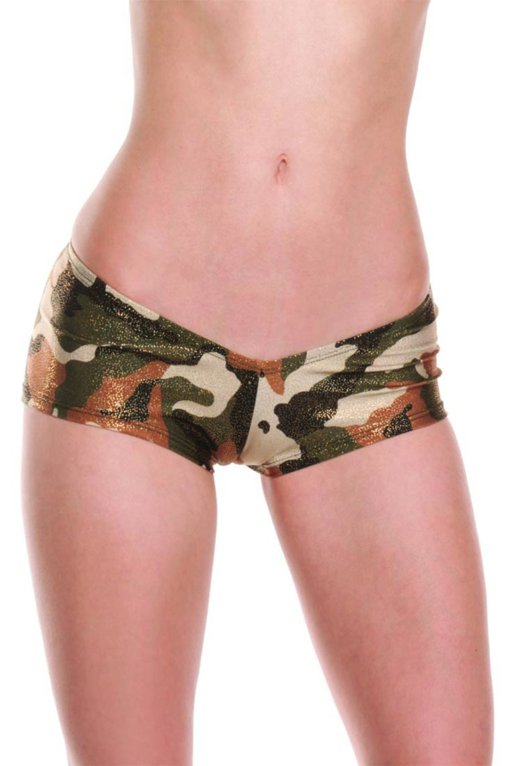 Camo Foil Sexy Rave Go Go Shorts