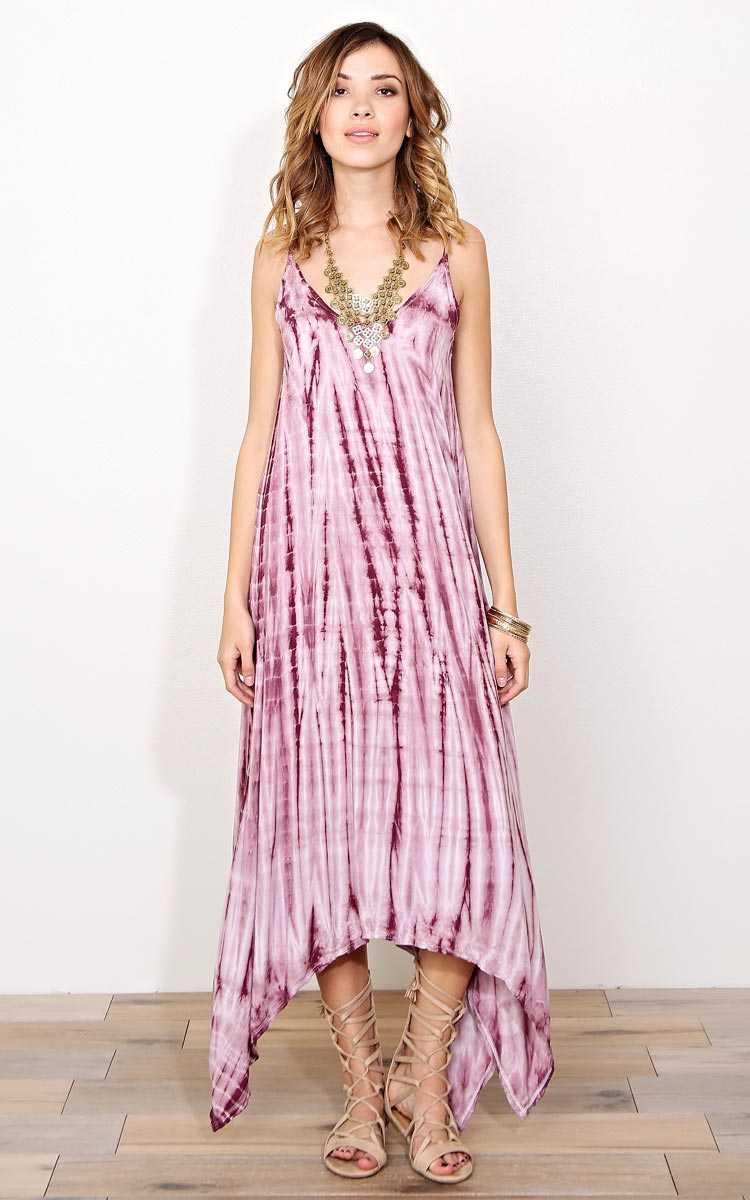 Mauve Sumer Song Woven Dress - - Mauve Combo in Size by Styles For Less