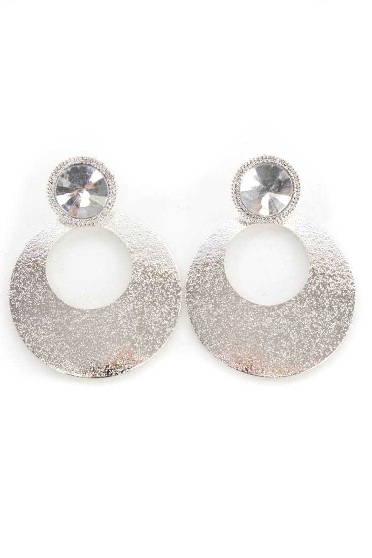 Silver High Polish Metal Hoop Earrings