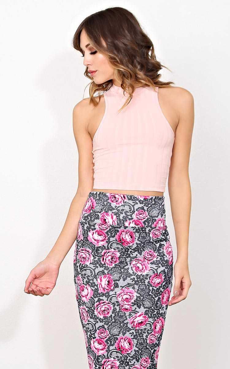 Blush First Sight Rib Knit Tank - MED - Dusty Rose in Size Medium by Styles For Less