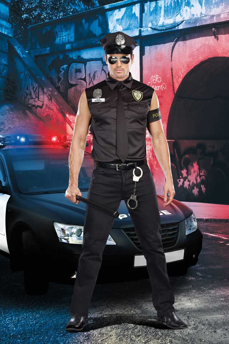 6 PC Dirty Cop Mens Costume