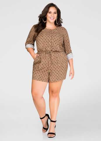Tab Pocket Drawstring Romper