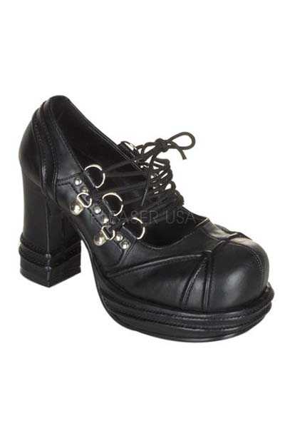 Black Lace Up Closed Toe Booties