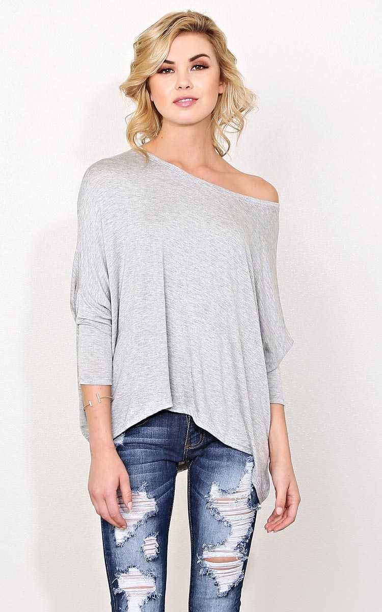 Renee Dolman Top - SML - Heather in Size Small by Styles For Less