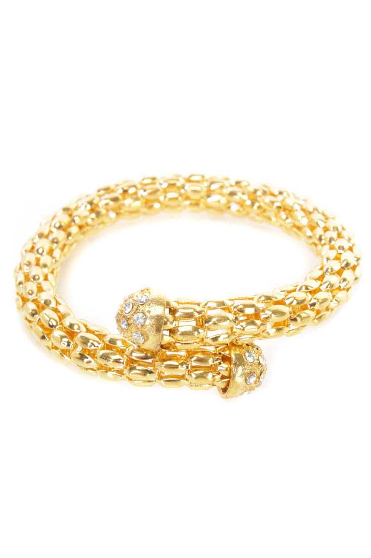 Gold High Polish Textured Cuff Bracelet