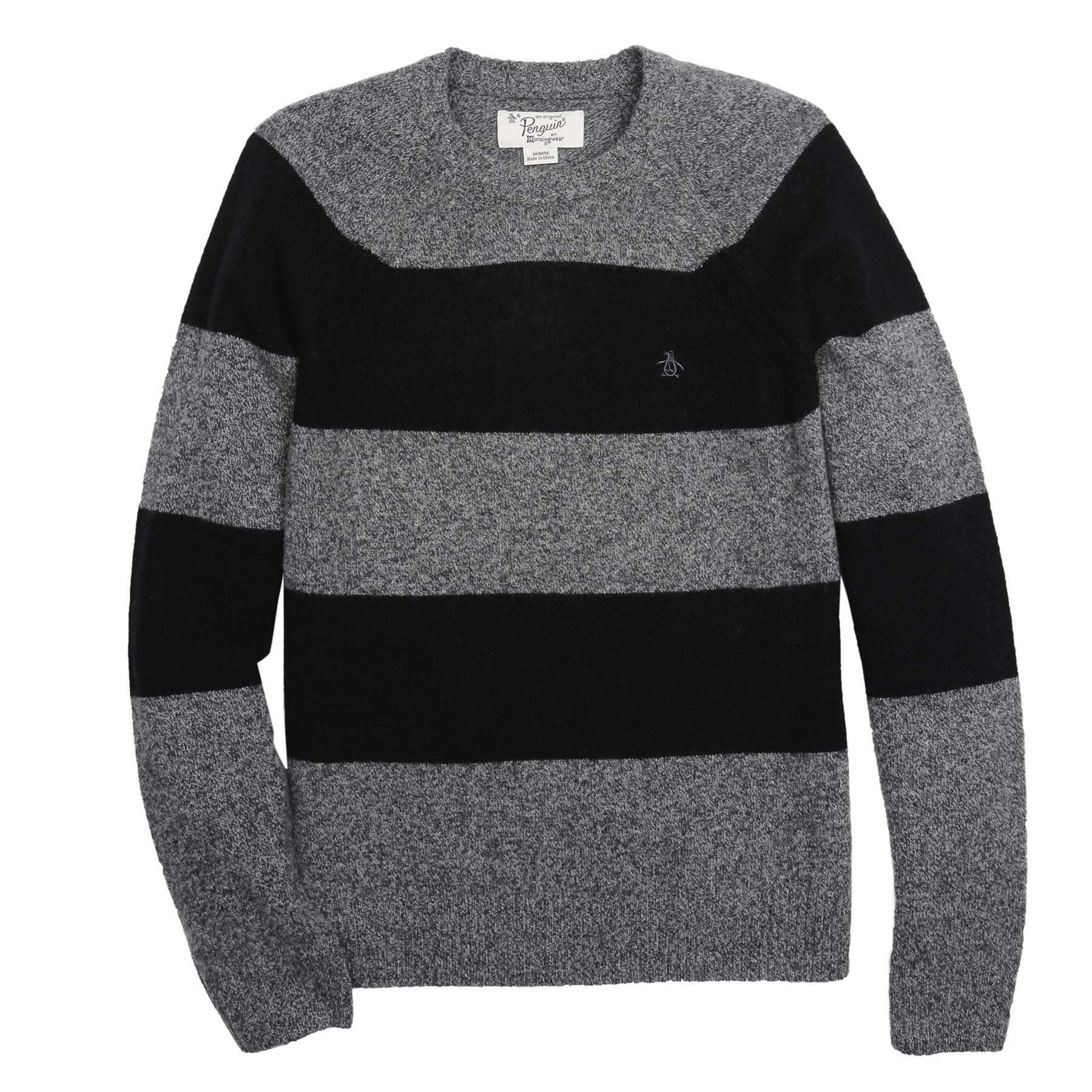Original Penguin JERSEY WIDE STRIPED CREW SWEATER