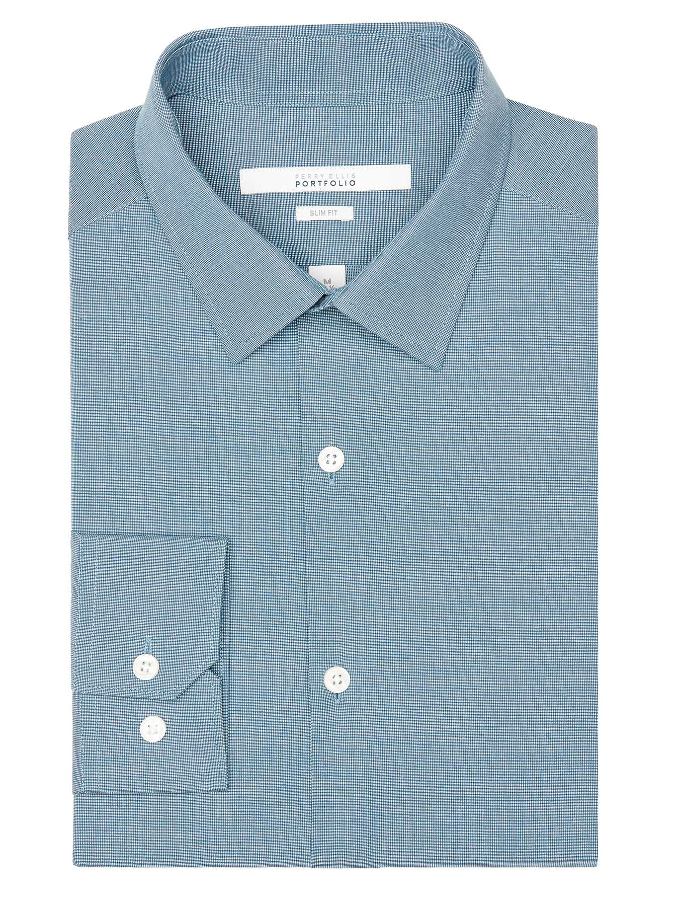 Perry Ellis Slim Fit Birdseye Portfolio Dress Shirt