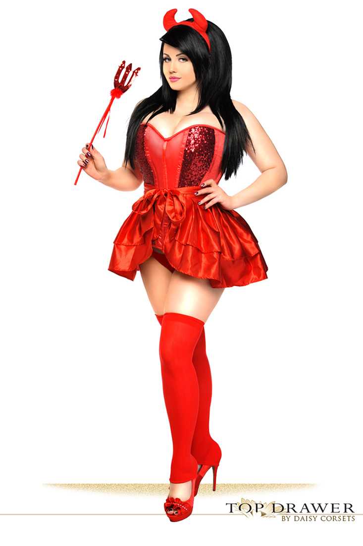 4 PC Top Drawer Sexy Devil Costume Plus Size