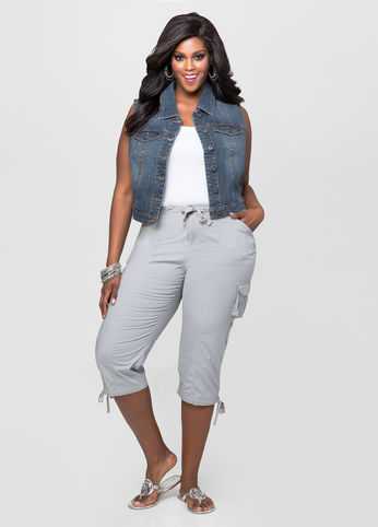 Drawstring Leg Cargo Capri