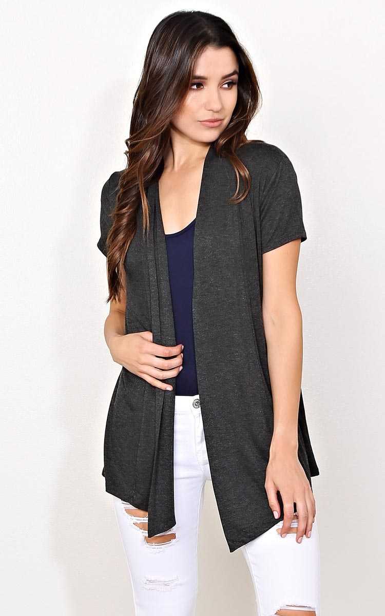 Charcoal Cool Breeze Knit Wrap - SML - Charcoal in Size Small by Styles For Less
