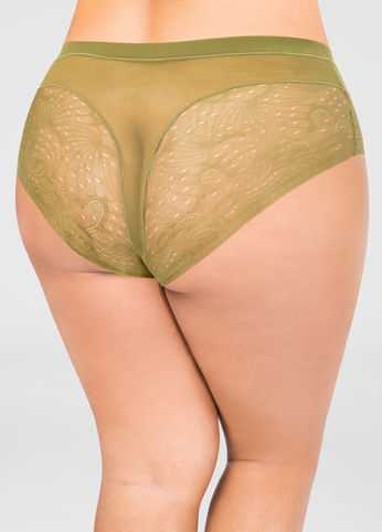 Floral Lace Mesh Brief Panty