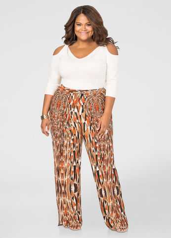 Mesh Overlay Palazzo Pant