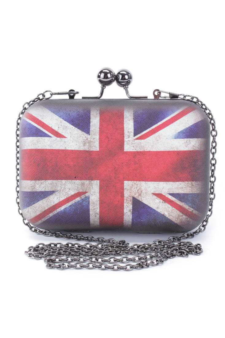 Navy Red Union Jack Mini Clutch