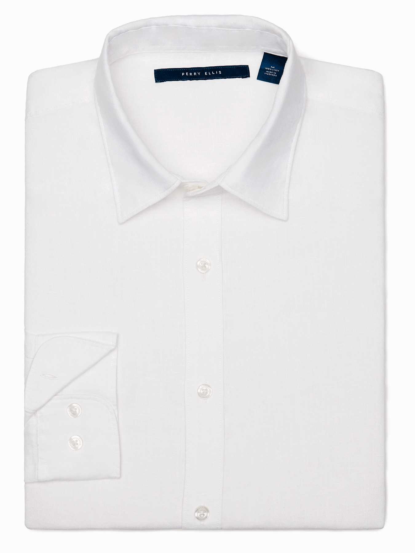 Perry Ellis Big and Tall Long Sleeve Linen Shirt