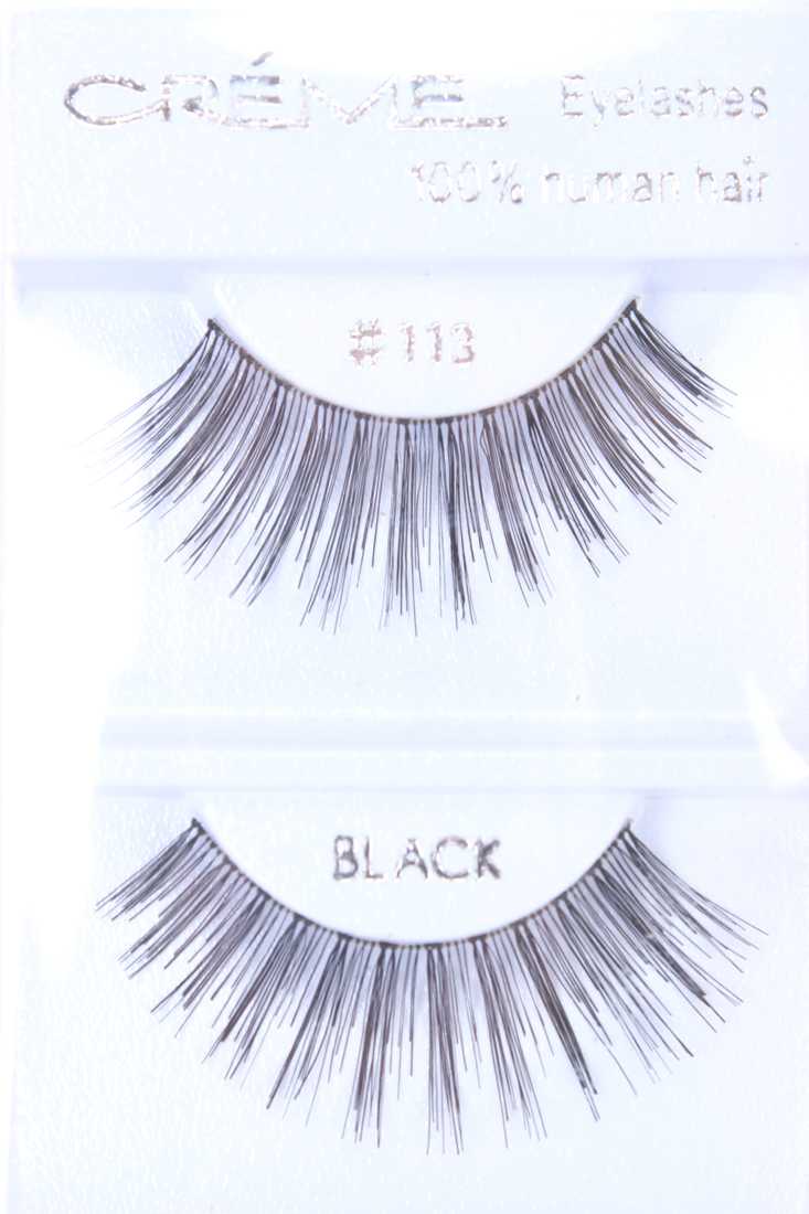 Black Full Volume Lengthening Glamour Human Hair Eyelashes