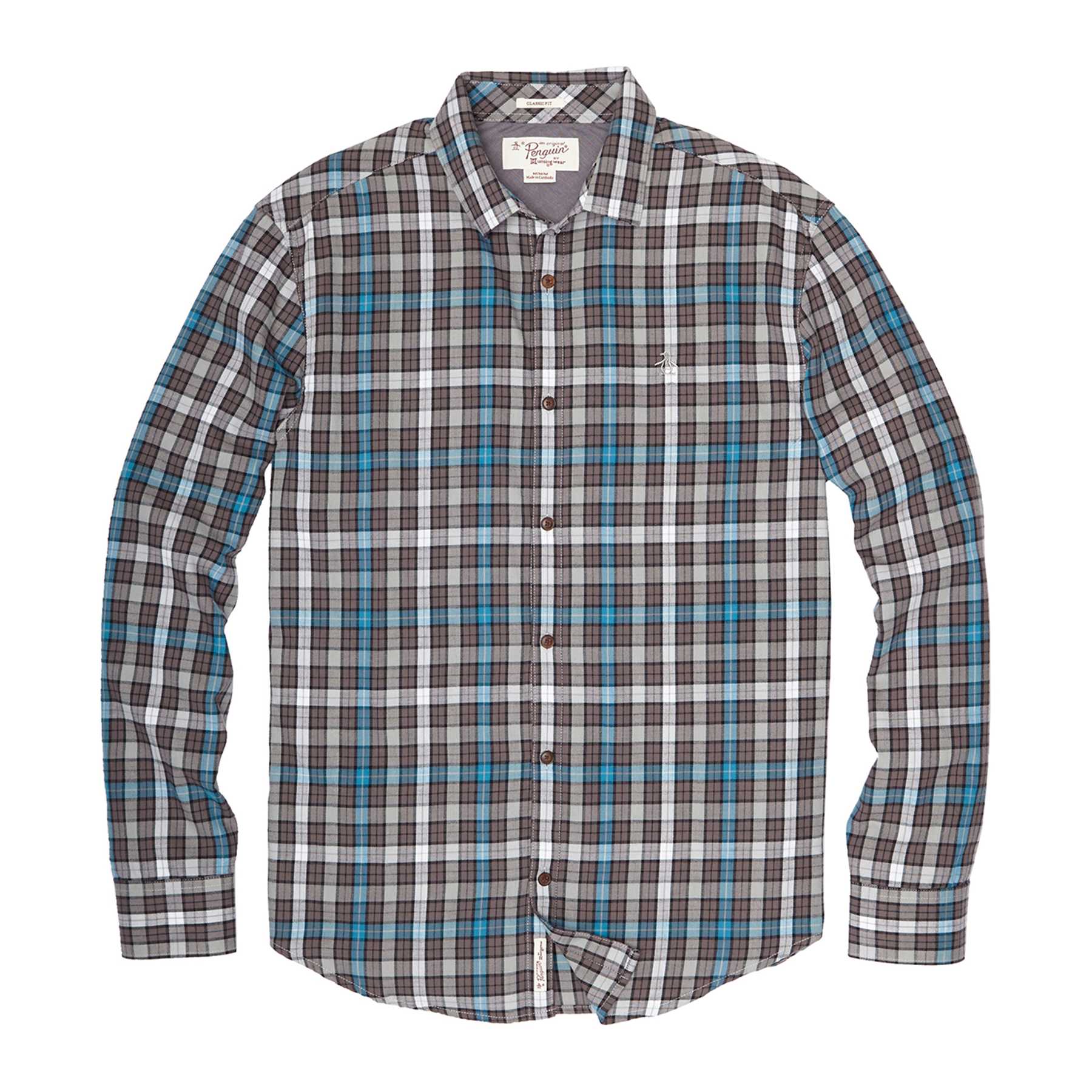 Original Penguin COLOR BLOCK PLAID FLANNEL SHIRT
