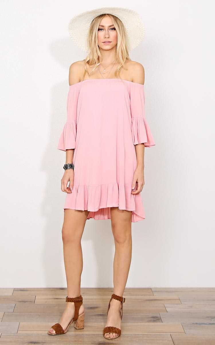 Blush My Girl Woven Dress - MED - Blush in Size Medium by Styles For Less