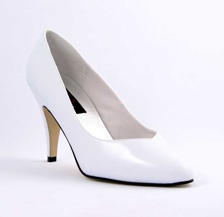 White Patent Pointed Toe Pump High Heels