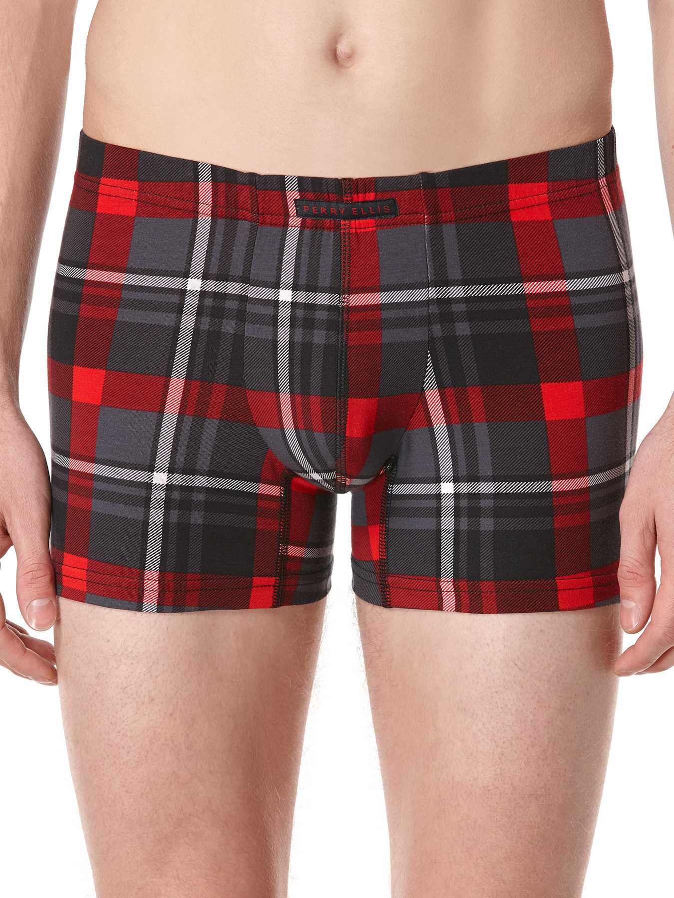 Perry Ellis 3 Pack Plaid Stretch Boxer Brief