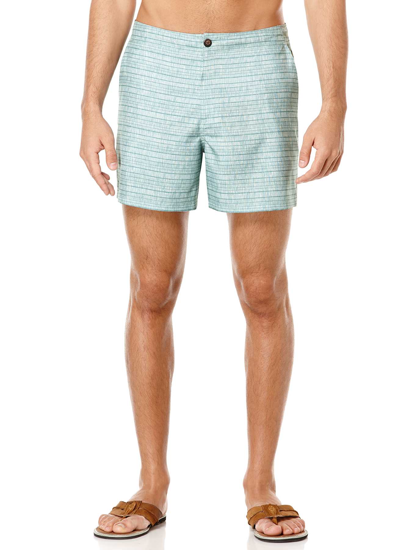 Cubavera Printed Horizontal Stripes Swim Trunk