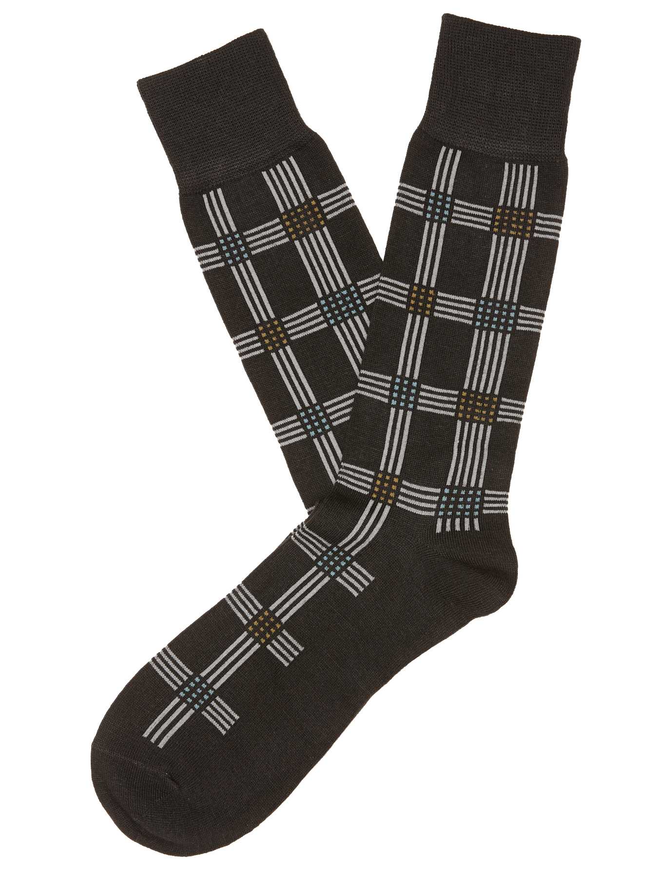 Perry Ellis Plaid Basketweave Socks