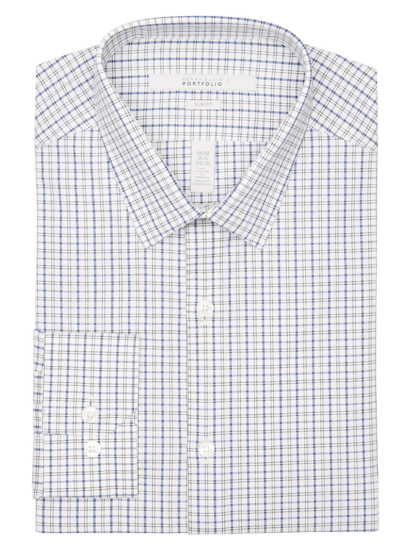 Perry Ellis Slim Fit Scatter Check Dress Shirt
