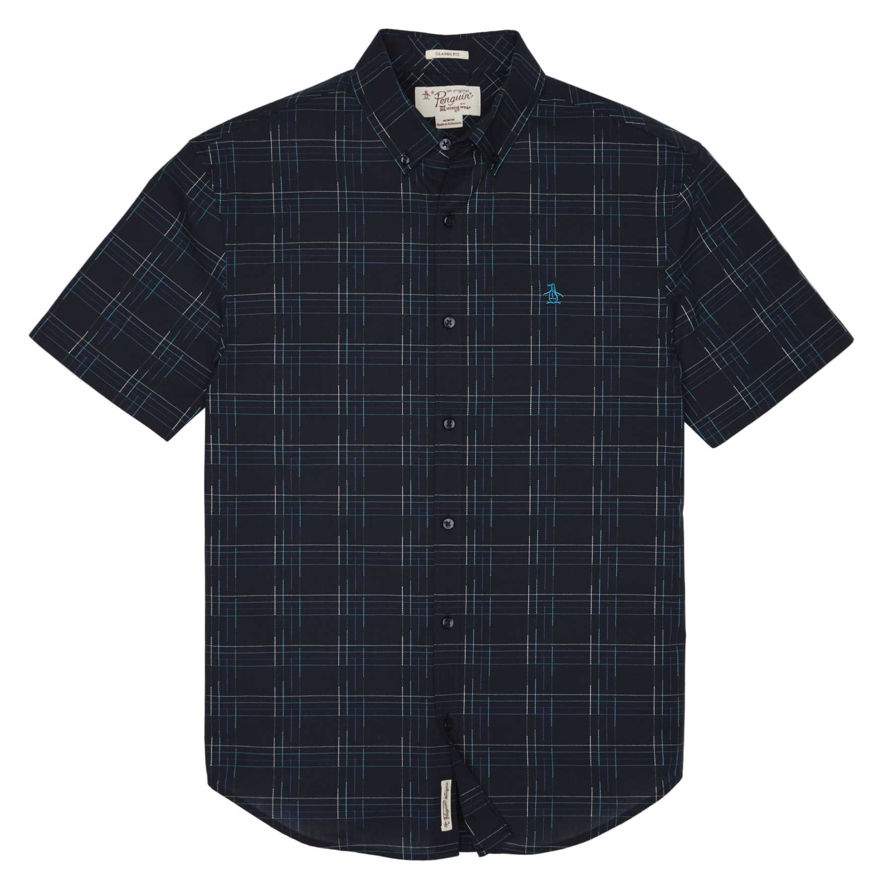 Original Penguin CLASSIC FIT OPEN NEON PLAID SHIRT