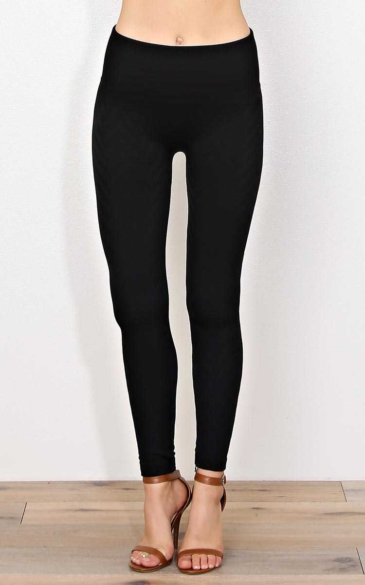 Charlie Fleece Lined Leggings - Black in Size S/M by Styles For Less