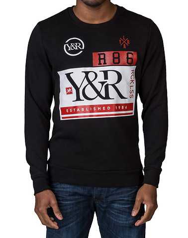 YOUNG AND RECKLESS MENS Black Clothing / Sweatshirts L