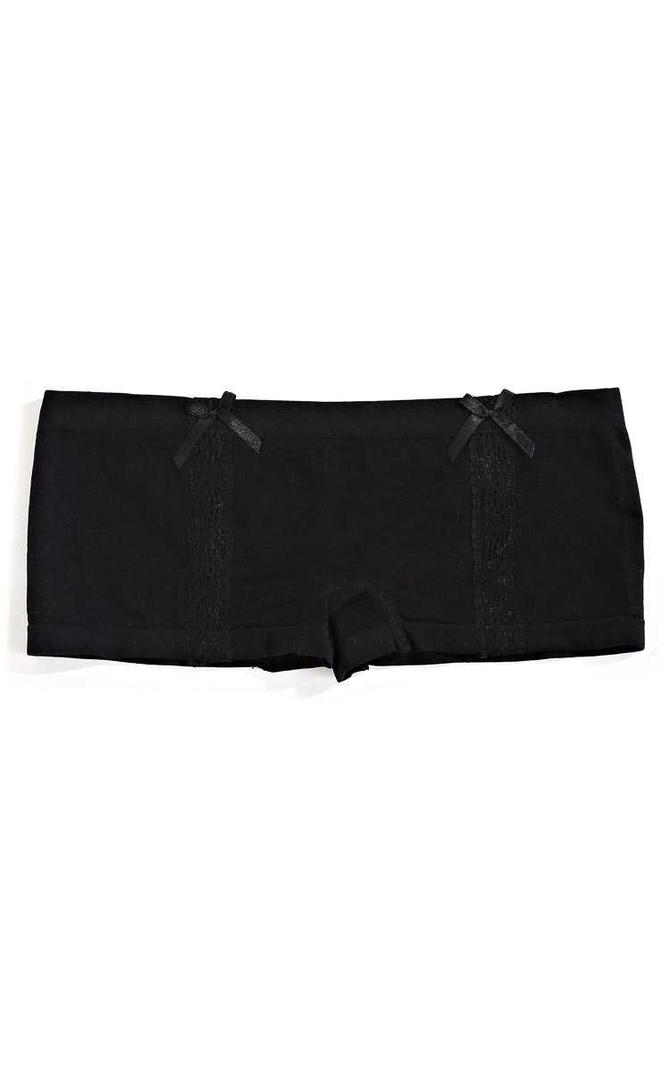 Second Chance Seamless Boyshorts - MED - Black in Size Medium by Styles For Less