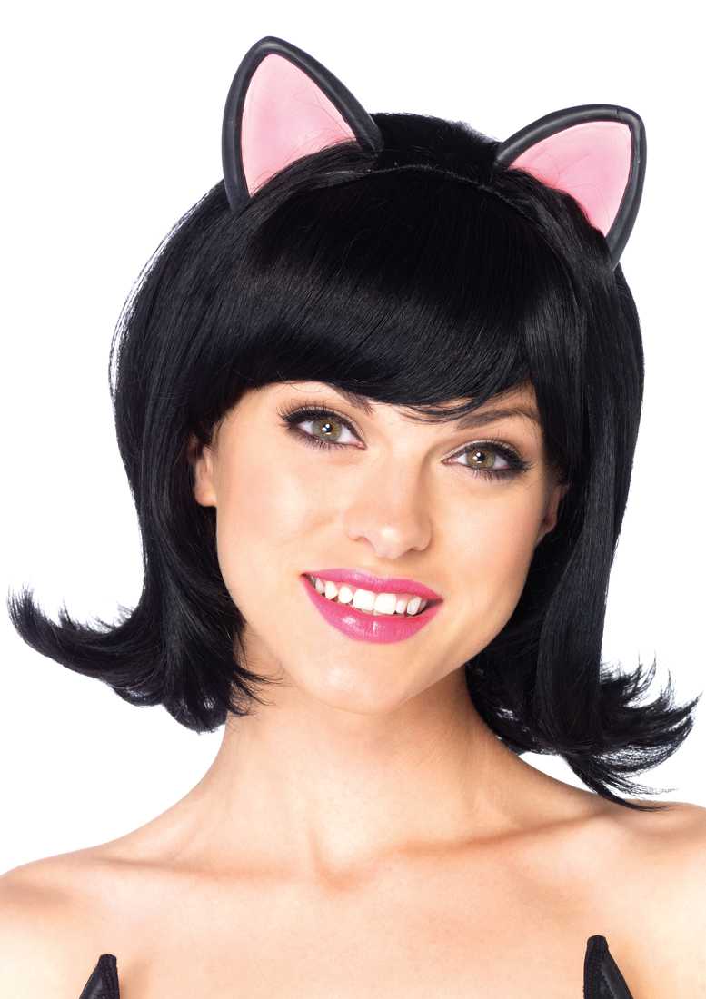 1 PC Black Kitty Kat Bob Wig