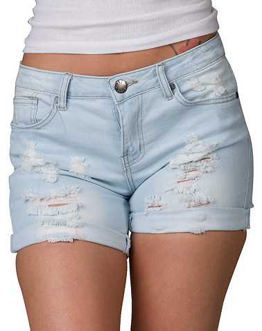 ESSENTIALS WOMENS Medium Blue Clothing / Denim Shorts