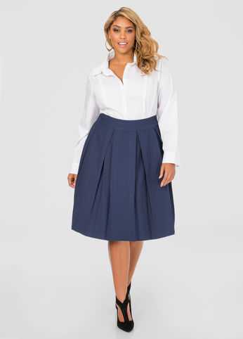 Jacquard Box Pleat Skirt