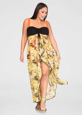 2-In-1 Tropical Swim Cover-Up