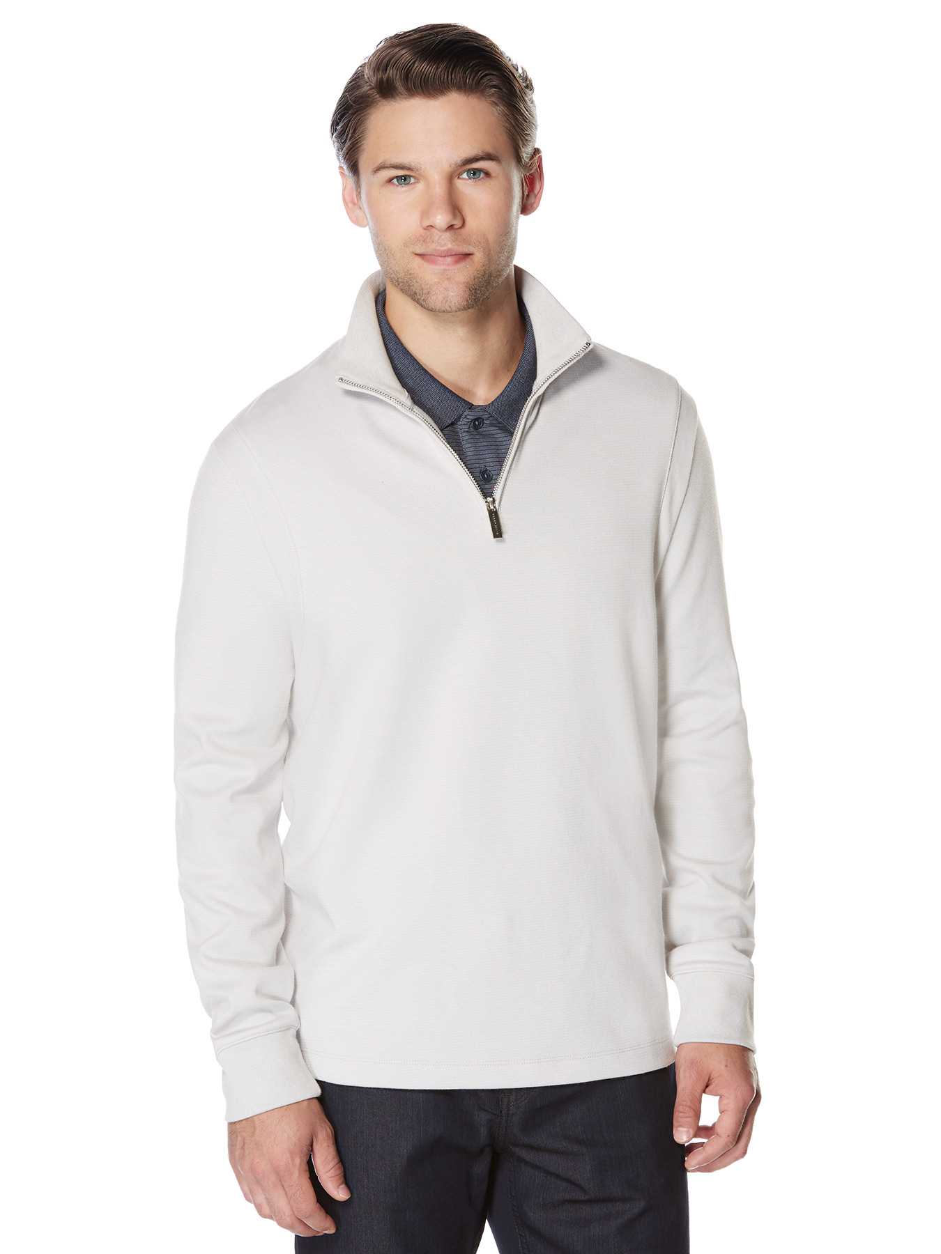 Perry Ellis Iridescent Quarter Zip Sweater
