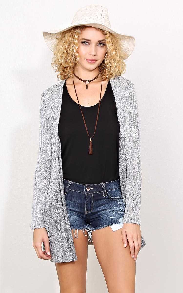 Scattered Showers Sweater Knit Wrap - - Black Combo in Size by Styles For Less