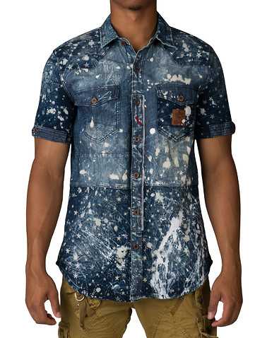 HERITAGE MENS Blue Clothing / Button Down Shirts M